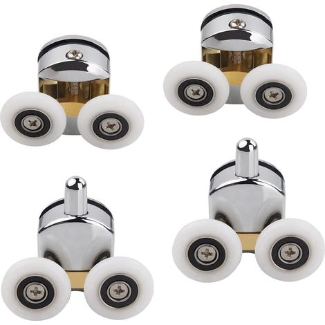 4er-set Duschrollen Für Duschtüren, 23mm Doppelrollen Für Schiebetüren, Geeignet Für 4-6mm Glasdicke