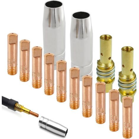 14-teiliges Zubehörset Für Gasschweißen, Verschleißteile Und Verbrauchsmaterialien Für Mig-mag-schweißbrenner Mb15ak (m6 0,6/0,8/1,0 Mm)