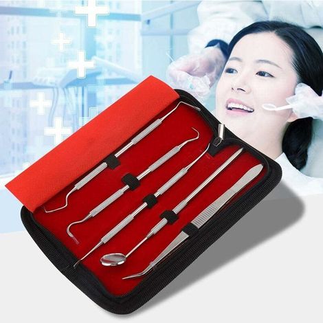 Zahnarzt-set - Professionelles 5-teiliges Zahnreinigungsset Aus Edelstahl Für Erwachsene, Kinder Und Haustiere Zur Mundhygiene