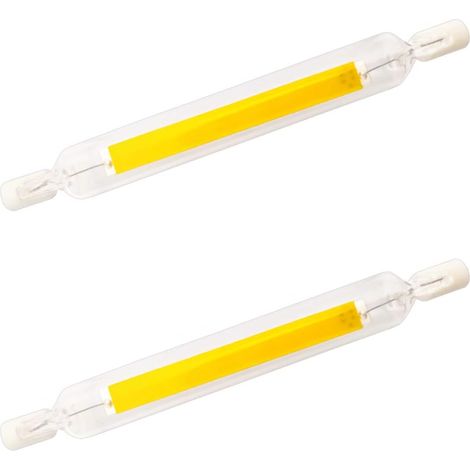 10w R7s Led-glühbirne 118mm Cob-filament Kaltweiß 6000k 220v Doppelfassung J118 Lineare Led-röhrenlampe 360 Grad Nicht Dimmbar, 2er-pack [energieeffizienzklasse F]