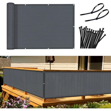 Balkon-sichtschutz 90x300 Cm Hdpe 185g/m² Uv-beständig 95% Sichtschutz Schnelle Installation Mit Enthaltenem Zubehör