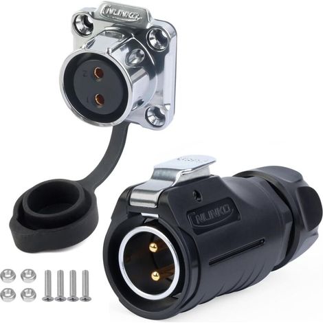 Lp-20 Wasserdichter Ip68-steckverbinder, Industrieller Rundsteckverbinder, Störungsfester Steckverbinder, Luftfahrt-steckverbinder, Schnellverschluss-steckverbinder M20 2-12-polig, Flanschbuchse (2-po