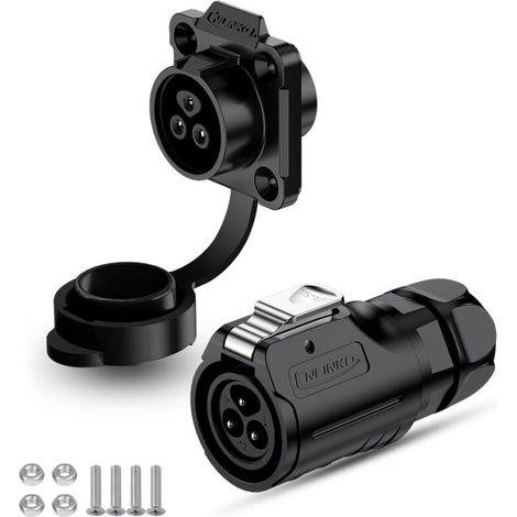 Lp-16 Wasserdichter Ip68-stecker, Industrieller Rundstecker, Pbt-gehäuseteil, Luftfahrtstecker, Schnellverschluss-m16-stecker Mit 2-9 Polen, Flanschbuchse (3-polig)