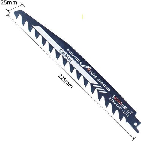 Hartmetall-sägeblatt Zum Schneiden Von Holz, Zement Und Ziegelsteinen, Hubblätter Für Säbelsäge 225 Mm