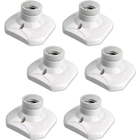 6er-pack E27-schraubsockel – Kompatibel Mit Led-lampen Bis Zu 60w – Feuerfestes Keramikmaterial – Einfache Installation In Garagen Und Wohnzimmern - 220-240v