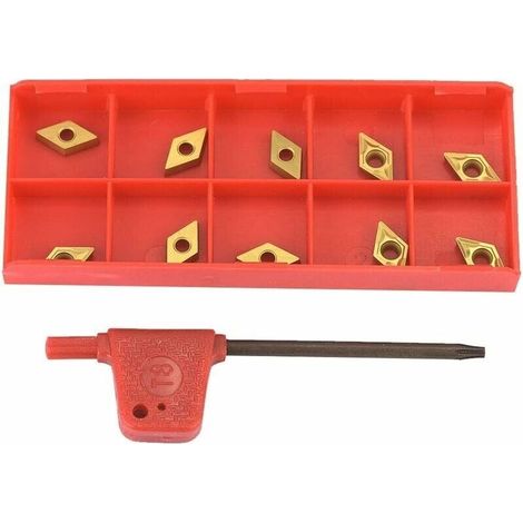 Hartmetall-wendeplatte - 10 Stück Dcmt070204 Us735 Dcmt21.51 Cnc-drehwerkzeug, Beschichtete Hartmetall-einsatzklinge Mit Schlüssel - Liaiki