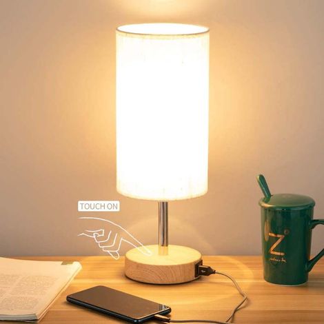 Nachttischlampen Mit Touch-steuerung, 3 Farbtemperaturen Und Stufenloser Helligkeitsregelung, Usb-ladeanschlüsse, Nachttischlampen Für Wohnzimmer Und Schlafzimmer