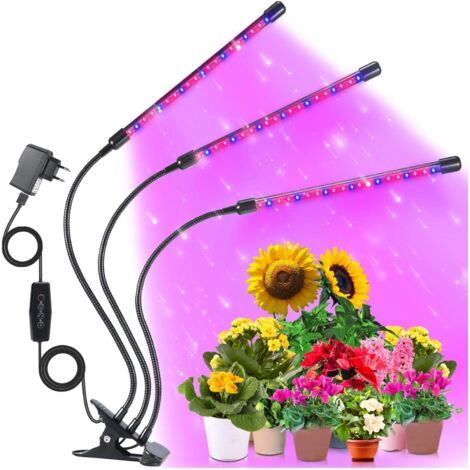 14-w-pflanzenlampe - 60 Einstellbare Leds - Vollspektrum - Automatischer Timer - Beleuchtungsdauer: 3 H/6 H/12 H - 3 Lichtmodi - Dimmbar