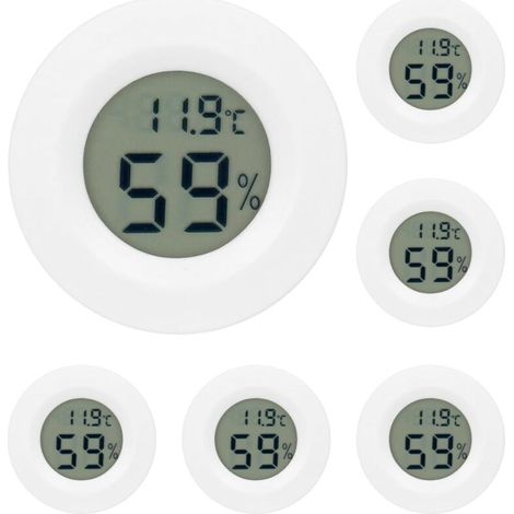 Set Aus 6 Digitalen Mini-thermometern Und Hygrometern Für Innen- Und Außenbereich, Für Wohnzimmer, Büros, Gewächshäuser, Batterien Nicht Enthalten