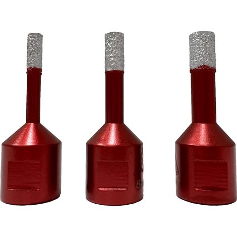 Diamantbohrer 3-teilig 6mm/8mm/10mm Vakuumgelötet Mit M14-gewinde Für Trockenbohren In Porzellan, Fliesen, Granit Und Marmor