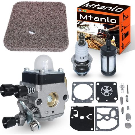 Vergaser Für Stihl Hs45 Fs55 Fs38 Hs45 Rasentrimmer Mit Zamarb-99 Vergaser-reparaturkit, Luftfilter L7t/bpmr7a Zündkerze, Ms180 Kraftstofffilter