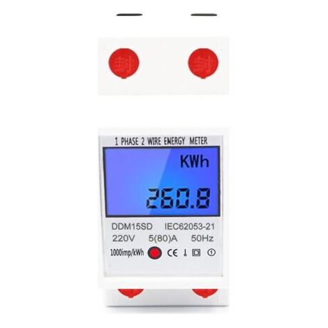 Multifunktionaler Einphasiger Hutschienen-stromzähler, Lcd-hintergrundbeleuchtung, 5-80a 220v 50hz