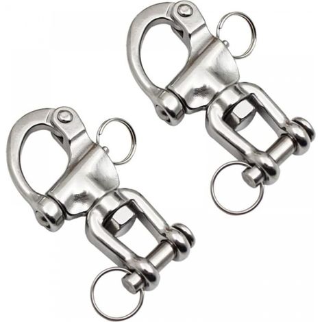 Set Aus 2 Drehbaren Karabinern Aus Edelstahl 316, Schnellverschluss-karabiner Für Segelboot-fallleine, 70 Mm