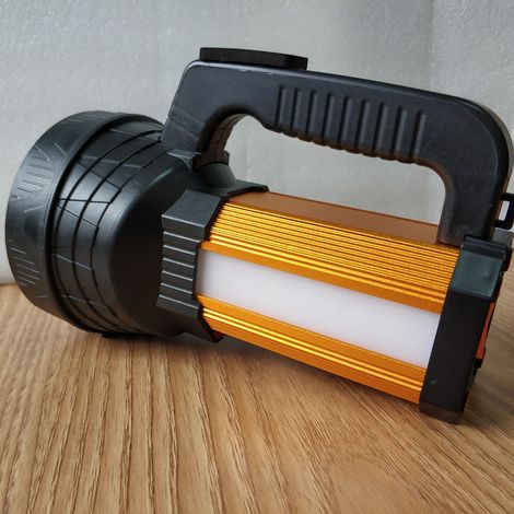 Wiederaufladbare Led-taschenlampe, Wasserdicht Ipx4, Tragbare Campinglampe 10000mah, Tragbarer Camping-strahler (gold)