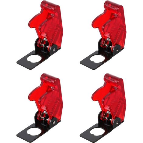 4er-set Wasserdichte Schutzabdeckungen Für Rote, Transparente Kippschalter, Staubdicht Und Sicher, Geeignet Für Häuser Und Hotels, 12 Mm