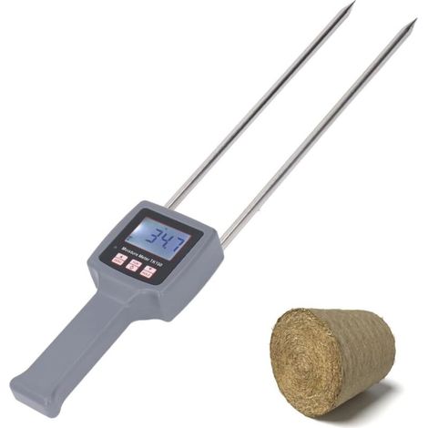 Heu-feuchtigkeitsmesser – Messbereich 5–90 % Rh – Großes Lcd-hintergrundbeleuchtungsdisplay – Stromversorgung Mit 4 Aaa-batterien – Modell Tk100h