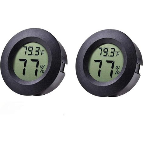 Mini-thermometer Und Hygrometer, 2er-set Für Kühlschrank Und Gefrierfach, Elektronisches Hygrometer, Integriertes Innenthermometer, Temperatur- Und Feuchtigkeitsdetektor, Ud01, Schwarz