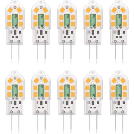G4 2w Led-lampe, Entspricht 20w Halogenlampen, Warmweiß 3000k, 200lm, 12x Smd, 12v Ac/dc - 10er Pack [energieeffizienzklasse A+]