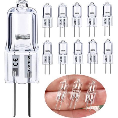 Halogen-g4-glühbirne 12 V 10 W, 20er-pack, Dimmbar, Warmweiß 2.800 K, Lange Lebensdauer, Für Unterschrank- Oder Kronleuchterbeleuchtung.