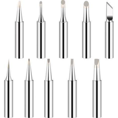 Set Mit 10 Ersatzlötspitzen Für 900m-lötkolben, Kompatibel Mit Hakko-, Radio-shack-, Tenma- Und Anderen Lötstationen.