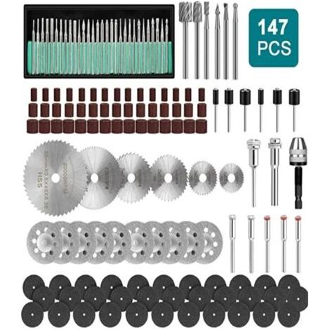 Vtizikl Schleifdorne, Passend Für Dremel-nagelbohrer, 147-teiliges Set Mit Sägeblättern Und Rotierenden Schleifwerkzeugen