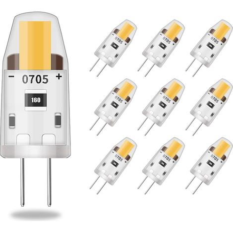Led G4 Dimmbare Glühbirnen, 3w Entspricht 30w Halogenlampe, 95lm Warmweiß Energiesparlampe, Kein Flackern, Dc 12v, G4 Bi-pin, 360° Abstrahlwinkel, 10er Pack