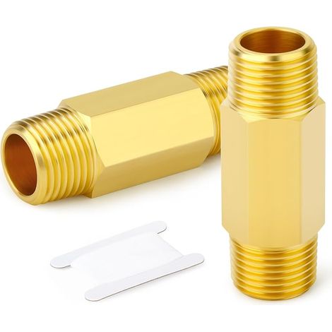 2 Stück Messing-langnippel, 1/2 Bsp 50 Mm Länge, Messing-rohrverschraubung