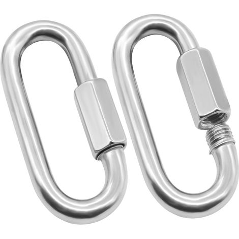 2er-set Robuste Karabiner Mit Schnellgliedern M10 In D-form, Sicherheitskettenverbinder Für Camping Und Wandern