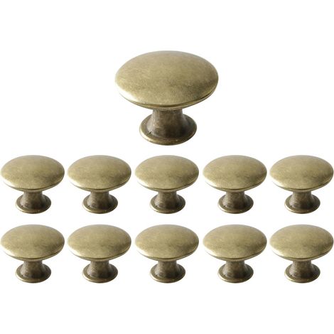 Set Aus 12 Vintage-schubladenknöpfen, Runde Antike Messing-möbelgriffe, Metallschränke Für Küche Und Bad, 30 X 21 Mm