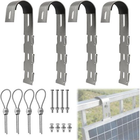 4er-set Befestigungshaken Für Solarmodule, Halterung Für Balkonkraftwerk, Photovoltaik-haken Aus Edelstahl, Für Balkon, Boden, Flachdach Oder Geländer