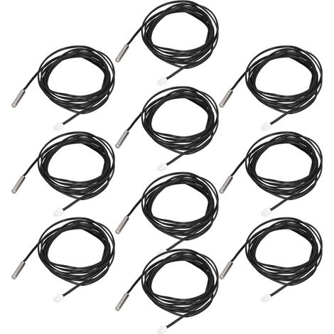 10 Stück Kabel-temperatursensor Digital -20℃ Bis 105℃ Ntc Temperatursonde Thermistoren Sensorkopf, 2 M (10k B3435)