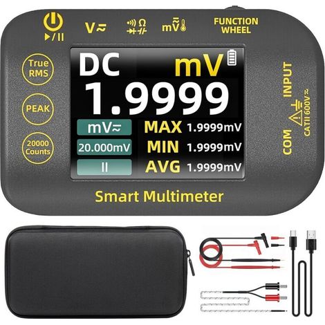 Bside Mini Digitalmultimeter Für Die Hosentasche, 20000 Counts Präzisions-trms-multimeter 1000v Mit Farbdisplay Und Halterung, S40 Elektrischer Tester, Wiederaufladbar Für Photovoltaik Und Millivolt A