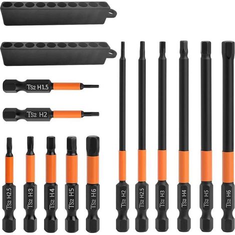 13-teiliges Set Mit Sechskant-bits Für Akkuschrauber, Lange Präzisions-schraubendreher, Magnetische Schrauberbits Mit Verteilerbox, Schraubendreher-bits Für Bohrmaschine-akkuschrauber (13)