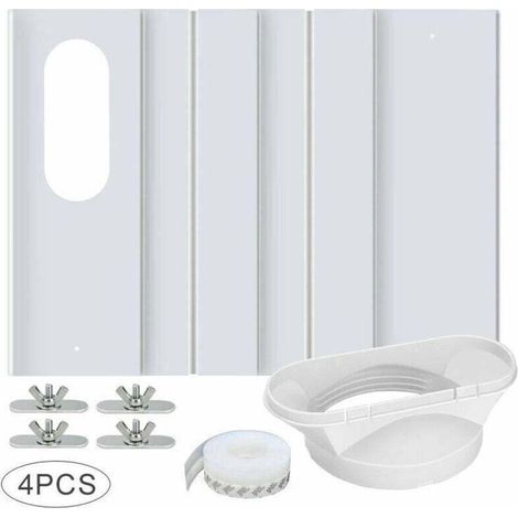 Fenster-kit Für Tragbare Klimaanlagen, Mit Universellem Kupplungsadapter, Verstärktem Einstellbarem Pvc-paneel, Fensterdichtung Und Belüftungskit Für Schiebefenster, Geeignet Für 10 Cm Abluftschlauch