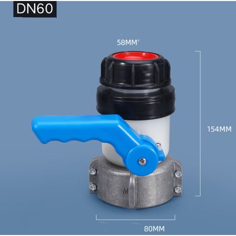 Dn60-drosselklappe Mit Schwimmender Aluminiummutter, Geeignet Für 1000-liter-ibc-tanks.