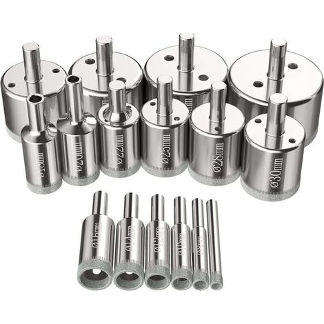 Glockensäge Und Kernbohrer - 16-teiliges Set Diamant-bohrkrone 6-50 Mm Bohrwerkzeug Für Glas, Lochsägen-kit Für Kohlenstoffstahl, Glasbohrer, Keramik, Porzellan, Fliesen, Marmor