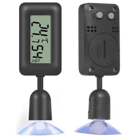 Digitales Lcd-hygrometer Mit Thermometer Und Hintergrundbeleuchtung Für Terrarien, Gewächshäuser Und Reptilien-inkubatoren (schwarz)