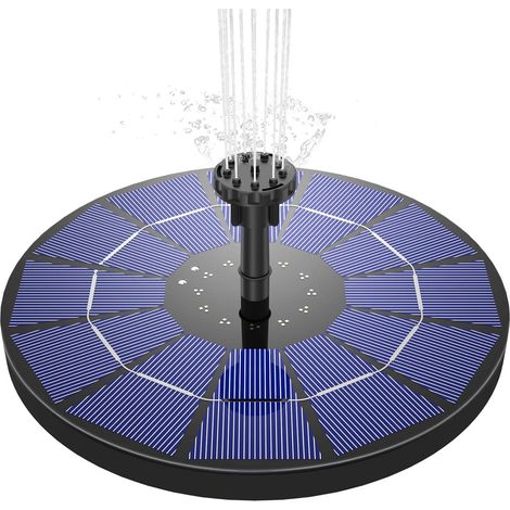 Solarpumpe 3,5 W Für Gartenteichbrunnen, Schwimmende Solarfontäne Mit Integriertem Panel, Akku Und 6 Düsen, Ideal Für Kleine Teiche, Vogelbäder, Aquarien Und Gartendekoration, 18 C