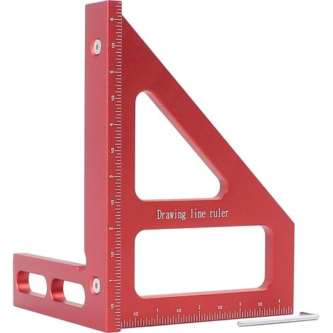 3d-mehrwinkelmessregel, Quadratischer Holzwerker-winkelmesser Aus Aluminiumlegierung Für 45/90 Grad, Zeichenlinie, Dreieckige Gehrungsregel