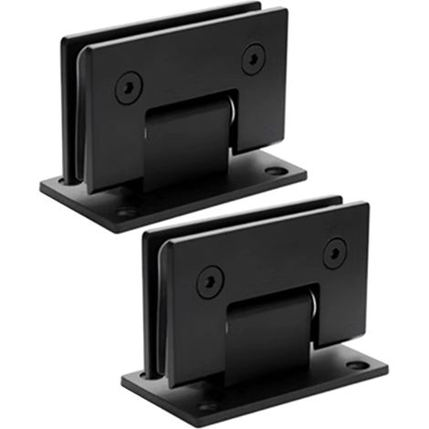 Set Aus 2 Duschtürgelenken Für Glas, 90 Grad, Schwarze Edelstahl-türclips Für Badezimmer, Geeignet Für 8 Bis 12 Mm