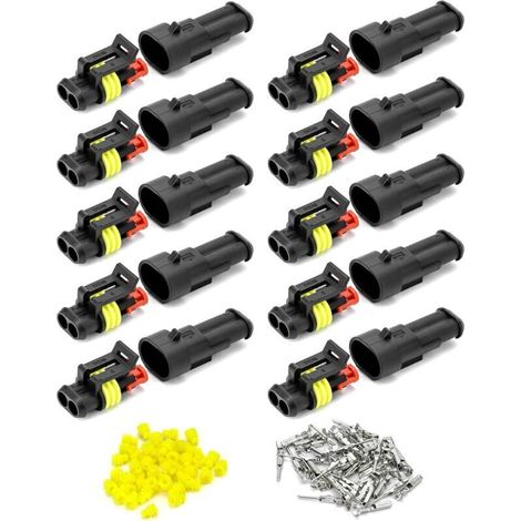 10 Stück Wasserdichte Elektrische Kfz-steckverbinder, 2-poliger Stecker, Kabelstecker Für Autos, Lkw Und Motorräder