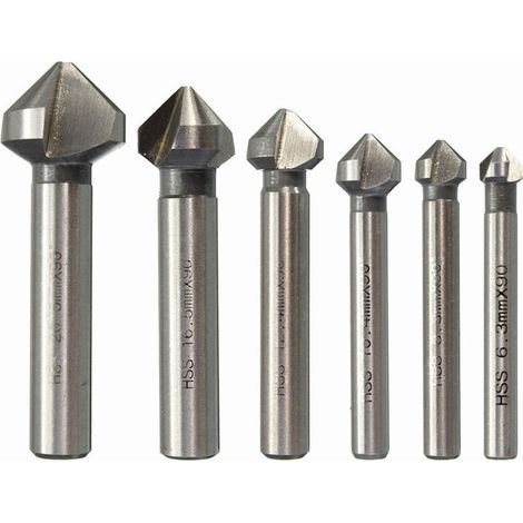 Satz Mit 6 Senkfräsern, Hss-90°-senkfräser, Zylindrischer Senkfräser, Schraubwerkzeug Für Heimwerken, Holz, Metall, Pvc, 6,3/8,3/10,4/12,4/16,5/20,5 Mm