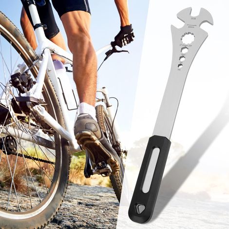 Pedalschlüssel Für Fahrrad, Fahrrad-pedalschlüssel Mit Extra Langem Griff, 15-mm-mehrzweck-pedalentferner-werkzeug, 9/16 Und Sechskantloch 10 Mm/8 Mm/6 Mm