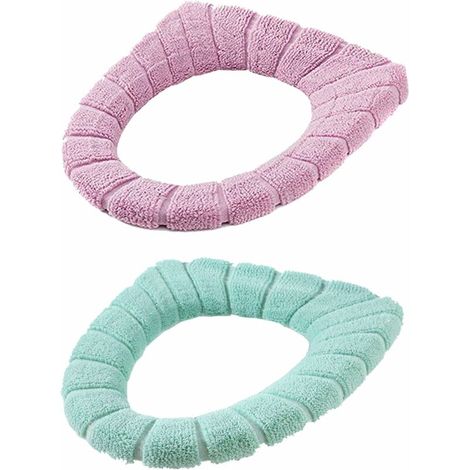 2er-set Toilettensitz, Verdickte Wc-deckel-husse, Waschbare, Dehnbare Toilettenkissen-matte, Warm, Bequem Und Weich