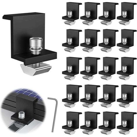 30 Stück Solarpanel-halterungen, 30 Mm Solarpanel-befestigung, Solarpanel-kit, Für Photovoltaik-montageschienen, Mit Inbusschlüssel, Für Dach- Und Wandmontage