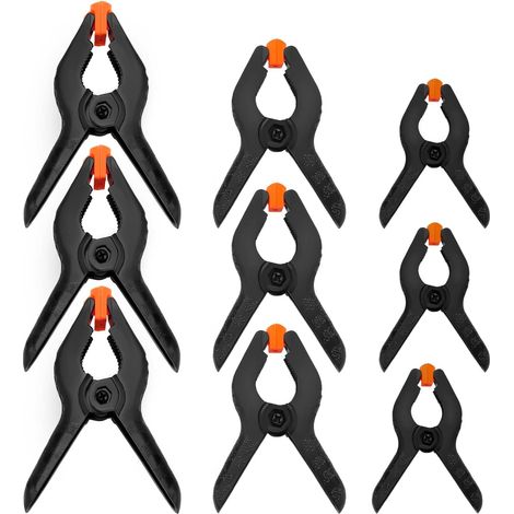 9 Stück 5cm 7cm 8cm Federklammern, Schwarze Nylon-federklammern Aus Kunststoff, Für Bastelprojekte, Fotostudios