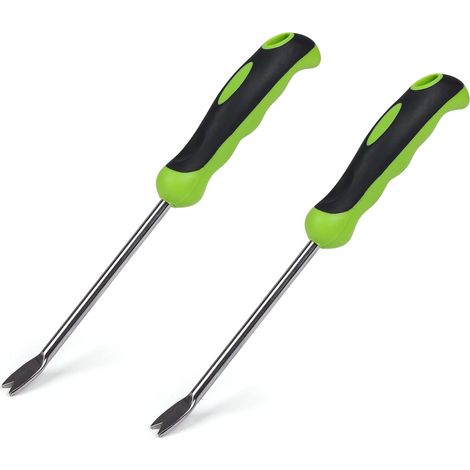 Grünes Manuelles Unkrautentfernungs-werkzeug, 2er-pack Mit Ergonomischem Griff, Garten-unkrautstecher Aus Edelstahl