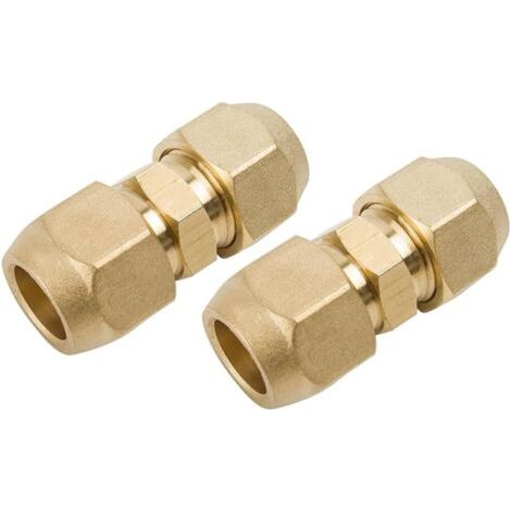 Set Aus 2 Doppelverbindern Mit 15,88 Mm Für Kupferrohre, Bestimmt Für Sanitärinstallationen, Warm- Und Kaltwasserversorgung Sowie Klimaanlagenzubehör.