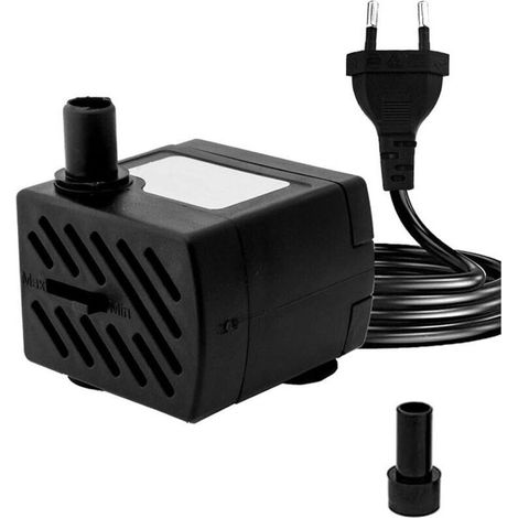 Ultraschall-leise Mini-tauchpumpe Mit 1,3 M Netzkabel, Mit 1 Düse Für Springbrunnen, Aquarium, Gartenteich, Eu-stecker 180 L/h 3 W