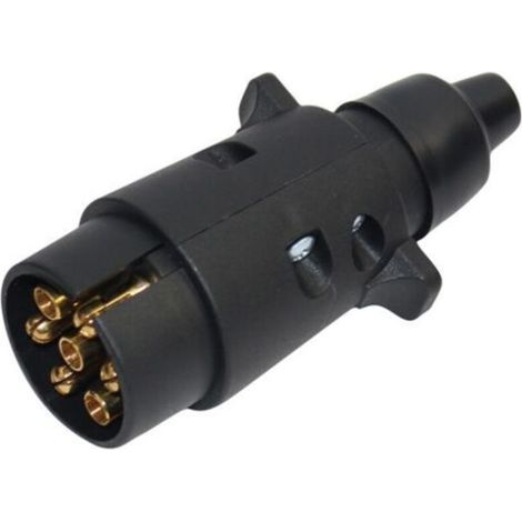 7-poliger Stecker Für Anhänger, Wasserdichter 7-poliger Anhängerkupplungsstecker, 12v 7-poliger Anhängerstecker, 7-poliger Stecker Mit Kabelschuhen Für Anhänger Und Wohnwagen